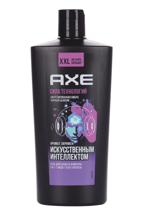 Гель д/душа и шампунь AXE Сила технологий мужской, 610 мл