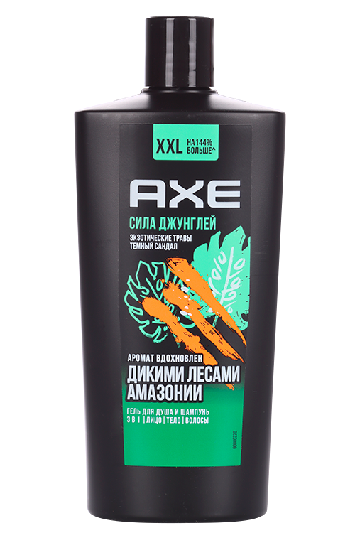 Гель д/душа и шампунь AXE Сила джунглей мужской, 610 мл