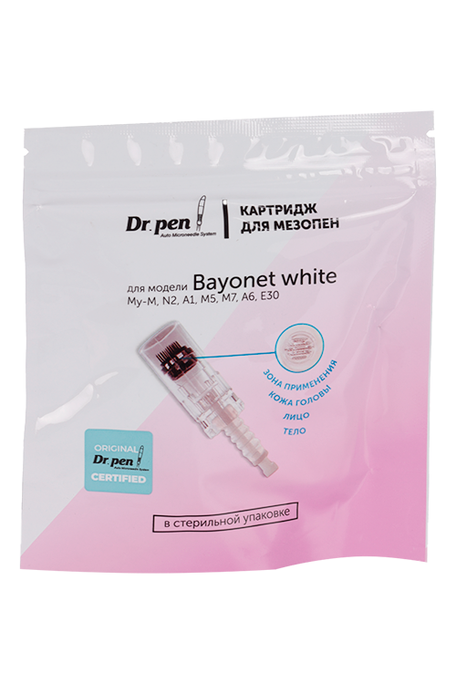 Картридж Dr.pen 12 игл короткий розовый байонет д/мезопен д/фракционной мезотерапии, 5 шт
