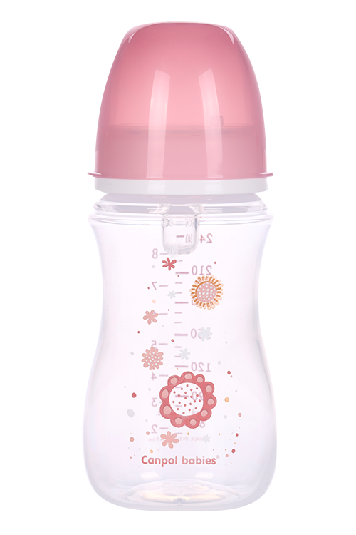 Бутылочка Canpol PP EasyStart Newborn baby с шир горл антиколик розовая (с 3 мес), 240 мл