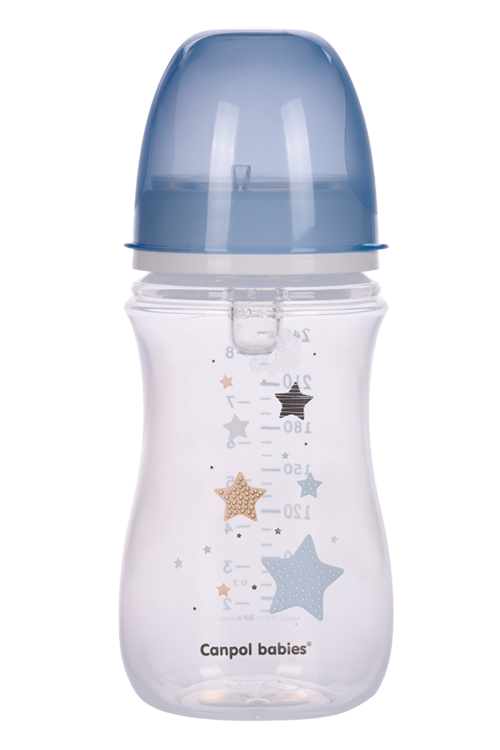 Бутылочка Canpol PP EasyStart Newborn baby с шир горл антиколик голубая (с 3 мес), 240 мл