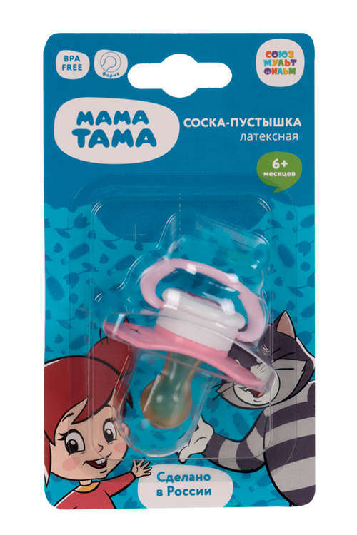 Соска-пустышка Мама Тама латекс классич Вера розовый (с 6 мес)