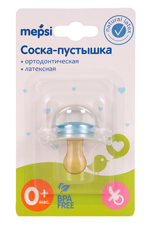 Соска-пустышка Мепси латекс/ортодонт (с 0 мес)