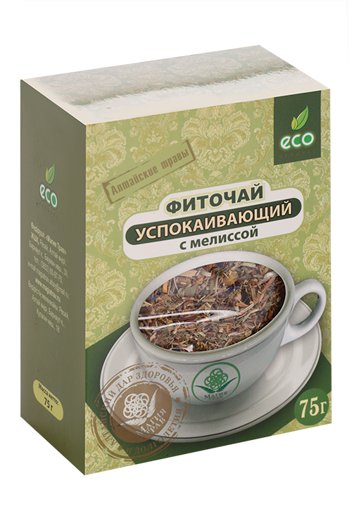 Фиточай ЭКО Продукт Успокаивающий с мелиссой, 75 г