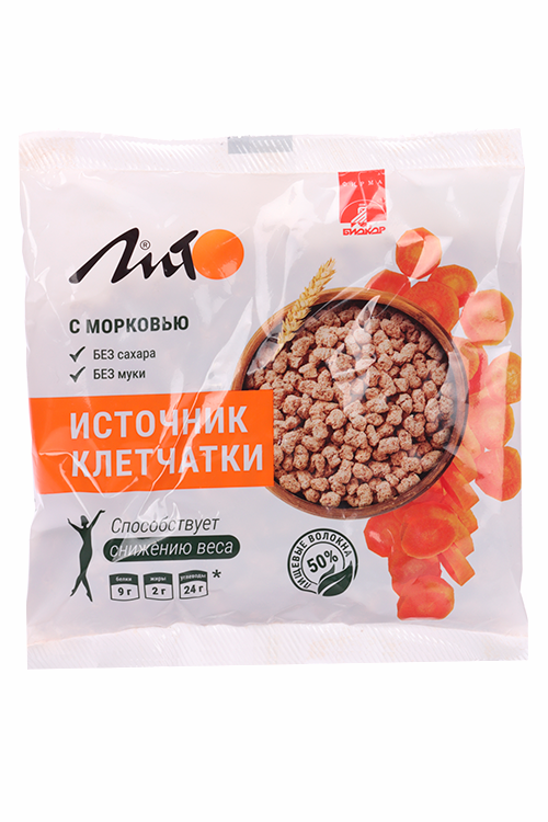 Отруби Лито хрустящие пшеничные с морковью и кальцием, 100 г