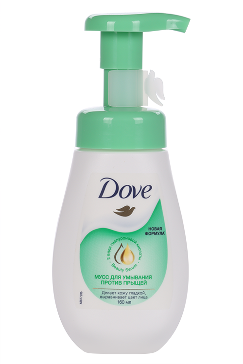 Мусс DOVE д/умывания против прыщей, 160 мл
