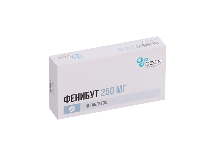 Фенибут 250 мг, 10 шт, таблетки