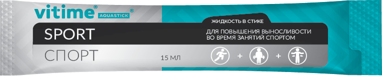 ВиТайм Аквастик Спорт, 15 мл, 15 шт, жидкость в стик-пакетах
