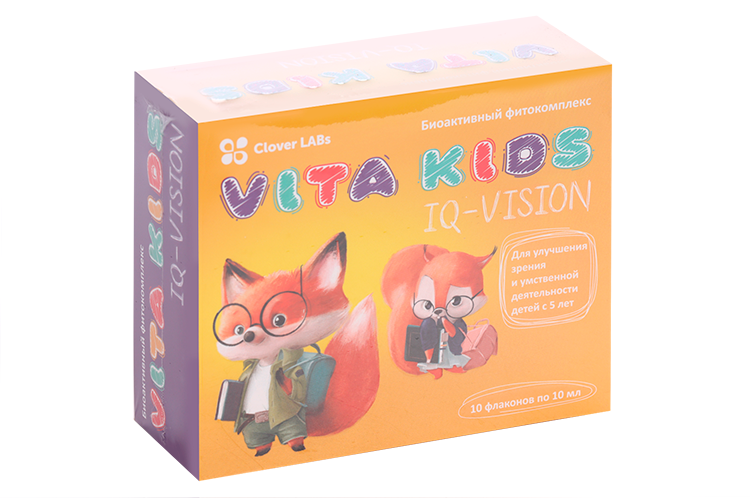 Биоактивный фитокомплекс Clover Labs Vita Kids IQ-Vision с 5 лет 10 фл по 10 мл