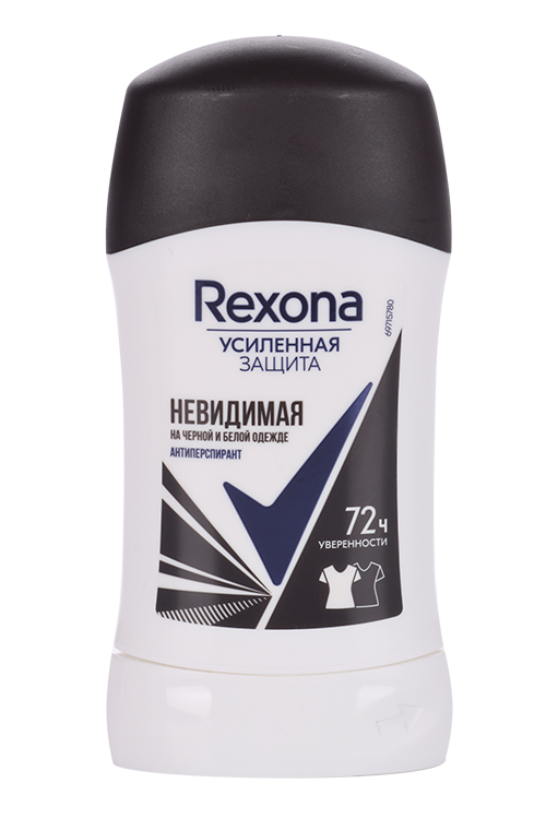 Антиперспирант-карандаш REXONA невидимая на черной/белой одежде 72 ч, 40 мл, (68741385)