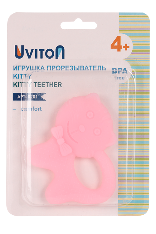Прорезыватель-игрушка Ювитон д/зубов котик МИКС (4+)