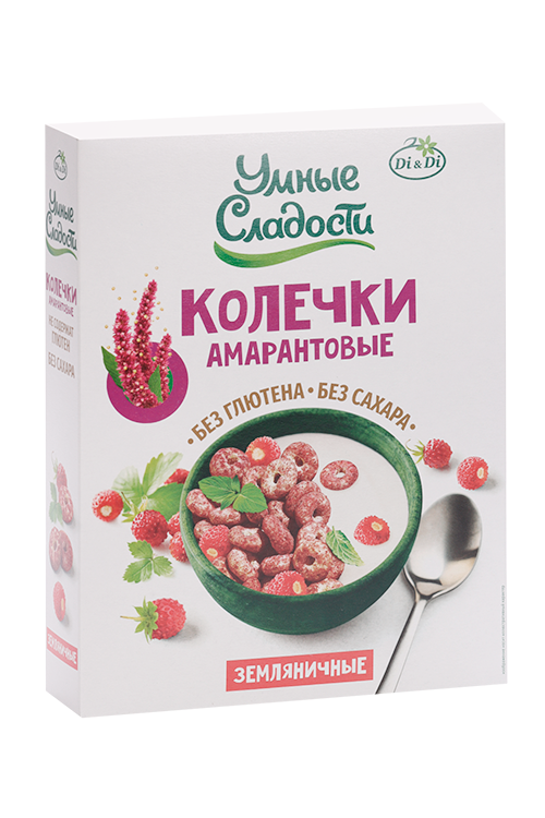 Колечки Умные сладости Земляничные амарантовые б/сахара б/глютена, 150 г