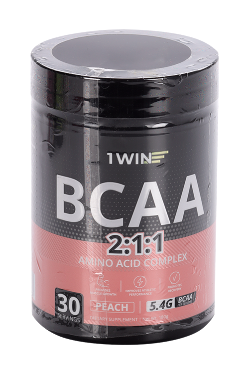 BCAA 2:1:1 1WIN Персик 30 порций, 180 г, банка