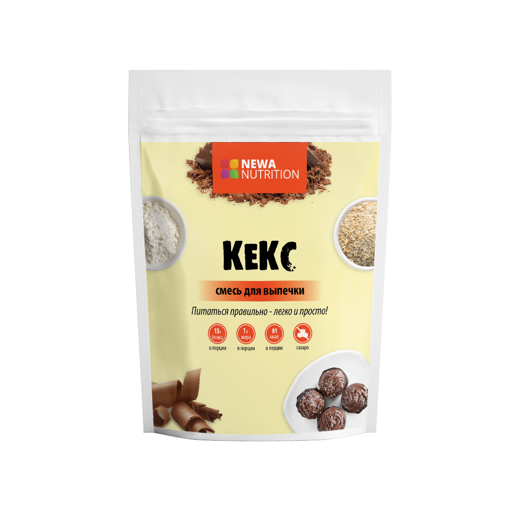 Смесь для выпечки Кекс высокобелковый, шоколадный вкус Newa Nutrition 200 гр