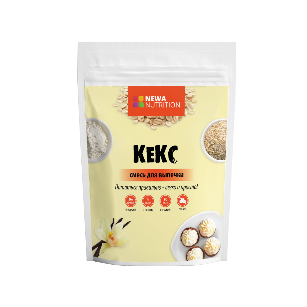 Смесь для выпечки Кекс высокобелковый, ванильный вкус Newa Nutrition,200 гр