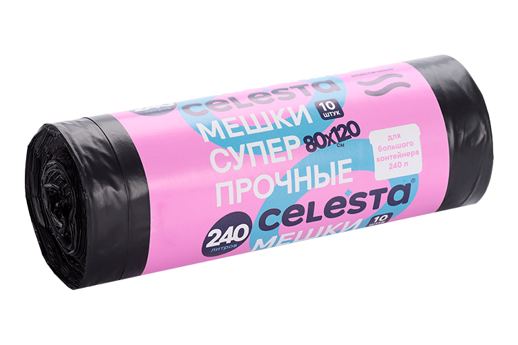 Мешки Celesta д/мусора 38 мк 240 л, 10 шт