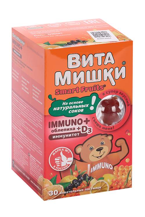 Витамишки Иммуно+облепиха+Д3, 2 500 мг, 30 шт, пастилки жевательные