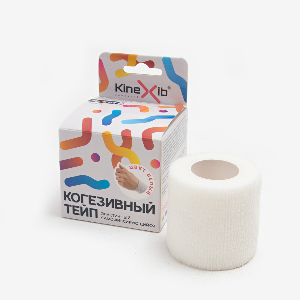Когезивный тейп Kinexib 5м*4,5см белый