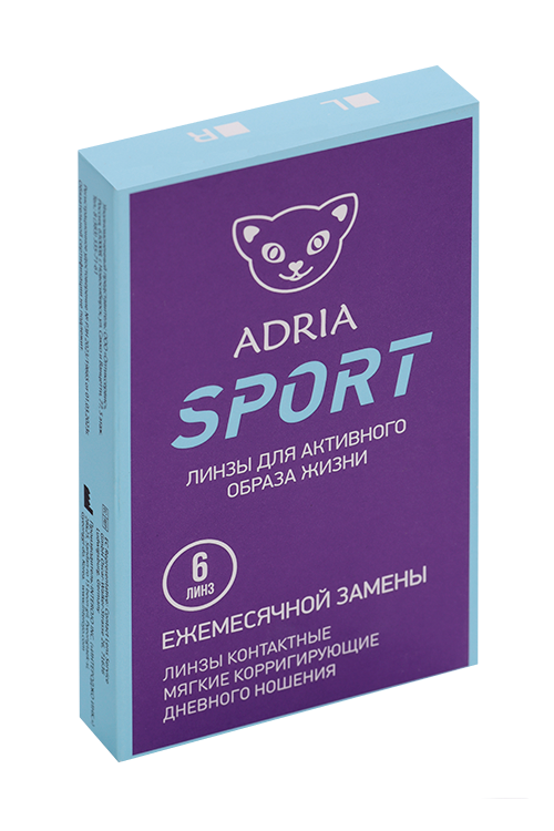 Контактные линзы Adria Sport мягкие/корригирующие/ежемесячные -3.25/14.2/8.6, 6 шт