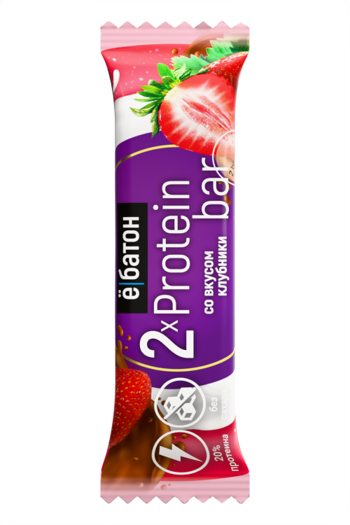 Батончик «Protein bar» со вкусом клубники, тм Ё|батон, 50 г