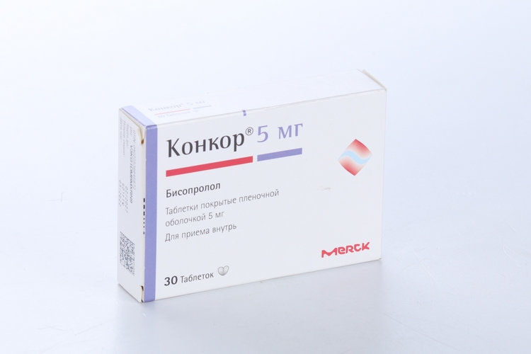 Конкор 5 мг, 30 шт, таблетки покрытые пленочной оболочкой