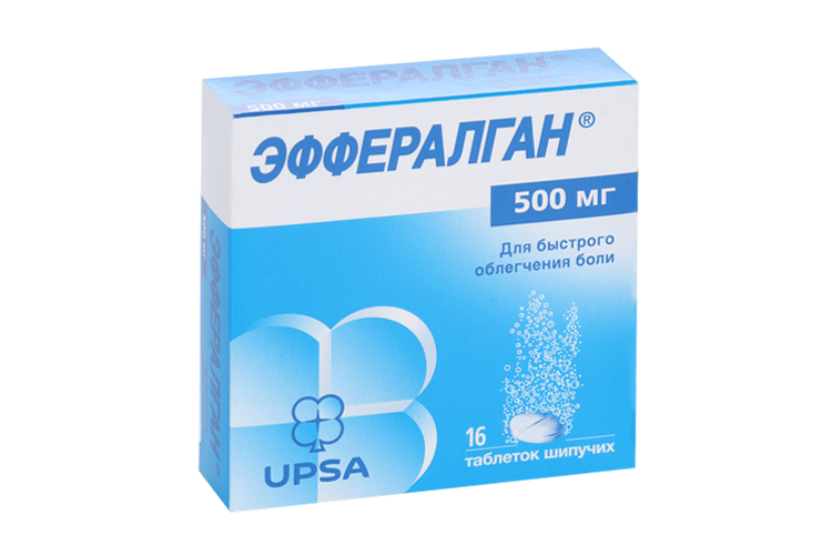 Эффералган 500 мг, 16 шт, таблетки шипучие растворимые