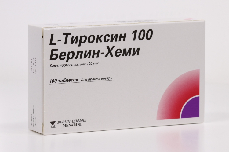 Л-Тироксин 100 Берлин Хеми 100 мкг, 100 шт, таблетки