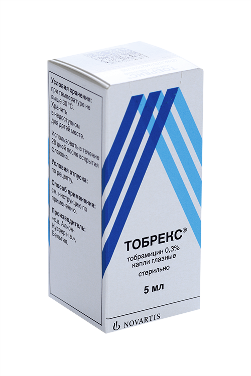 Тобрекс 0.3%, 5 мл, капли глазные