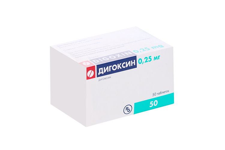 Дигоксин 0.25 мг, 50 шт, таблетки
