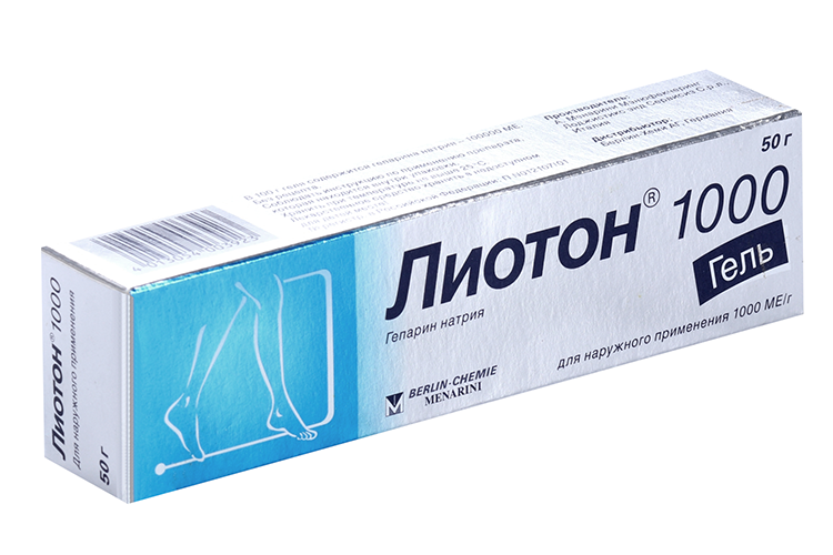 Лиотон 1000 1000 ЕД/г, 50 г, гель для наружного применения