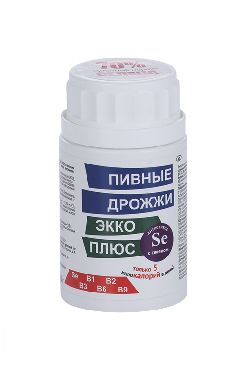 Дрожжи пивные Экко Плюс с селеном, 0,45 г, 100 шт, таблетки